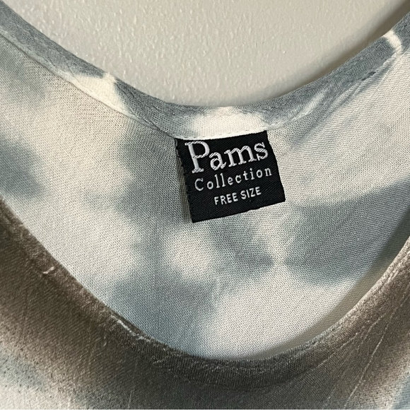 Tie Dye Butterfly Sleeveless Dress White Blue Medium Large XL - Picture 7 of 8